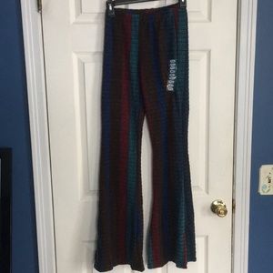 Flare Striped Ribbed Knitted Pants